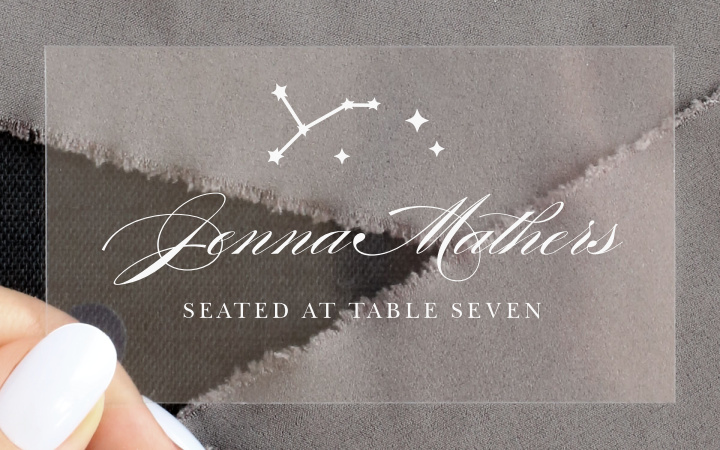 Classic Constellation Clear Place Cards