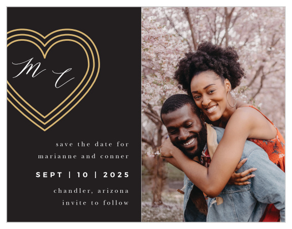 Family and friends are sure to pencil in your wedding date when you send out our Modern Triple Hearts Save the Date Magnets. 