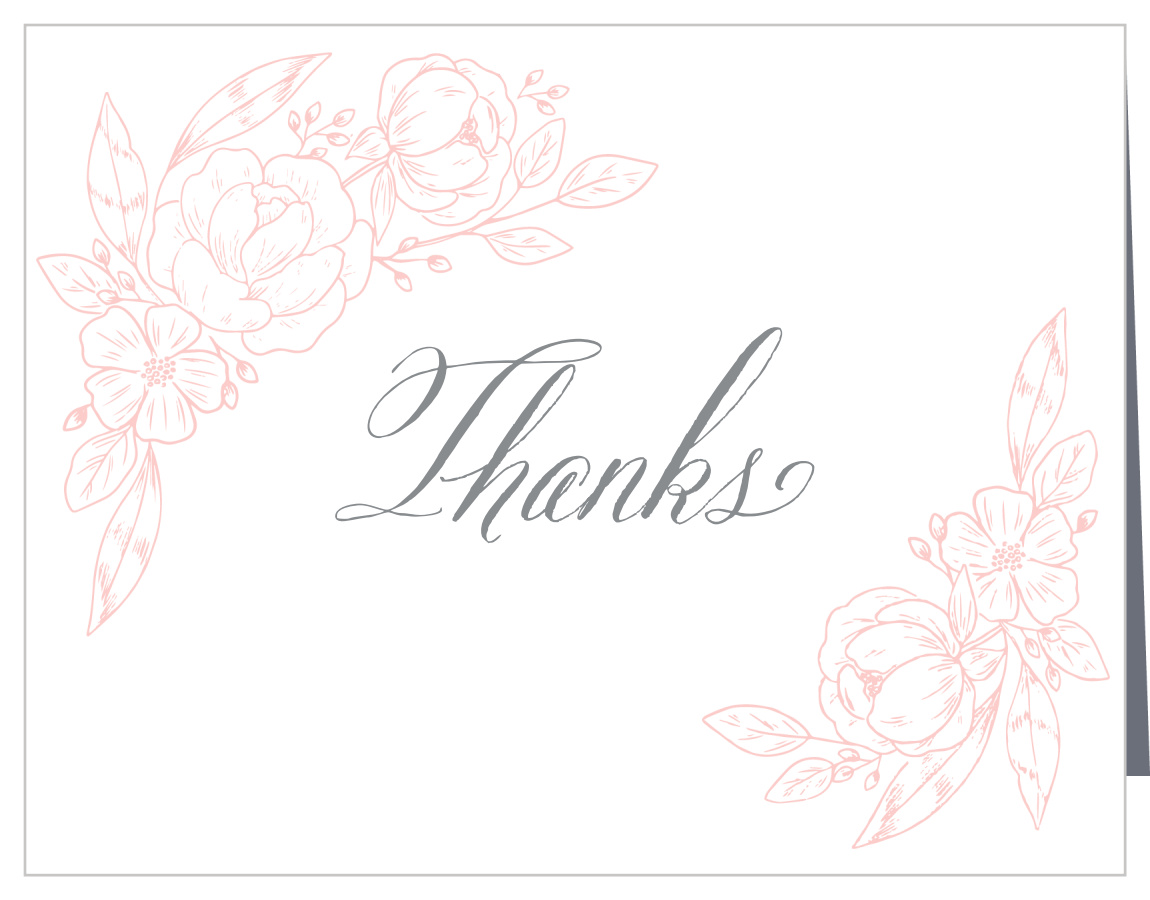 Fine Florals Wedding Thank You Cards