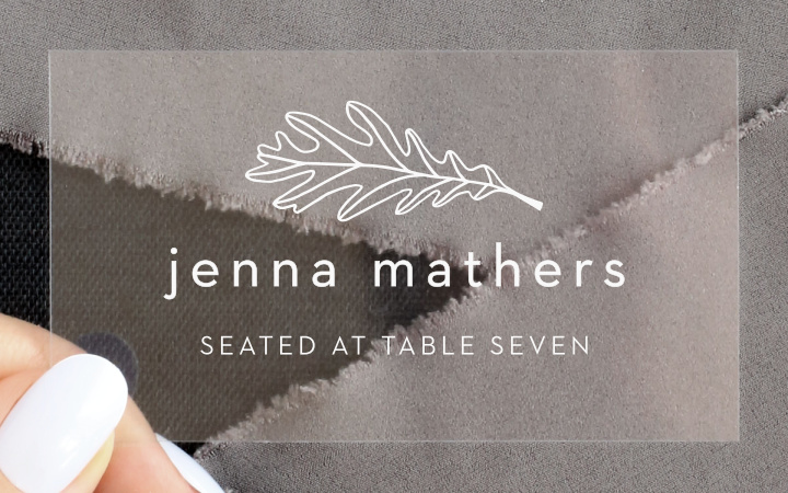 Modern Autumn Clear Place Cards