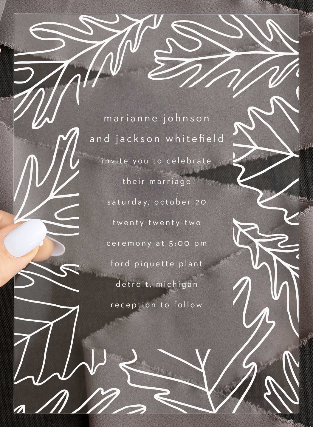 Modern Autumn Clear Wedding Invitations