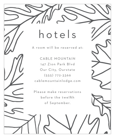 Modern Autumn Accommodation Cards