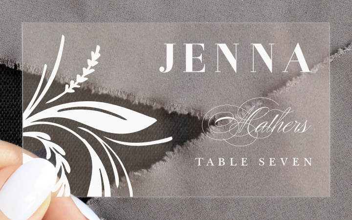 Timely Tradition Clear Place Cards