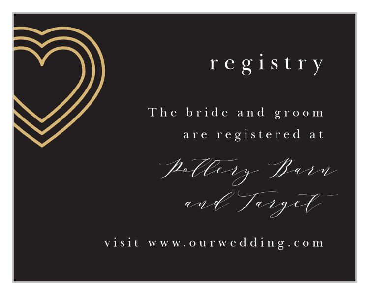 Modern Triple Hearts Registry Cards