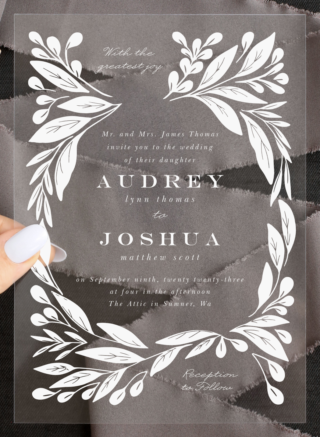 Blooming Love Clear Wedding Invitations