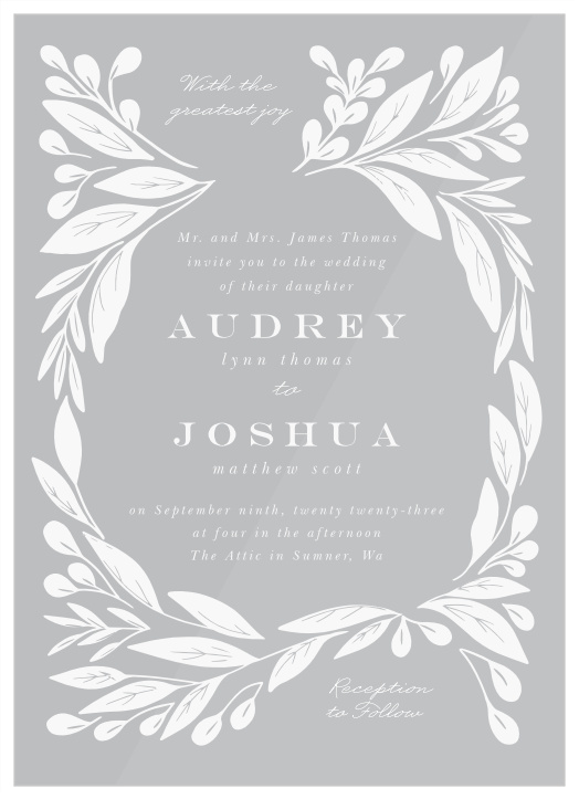Your guests are sure to be just as excited to attend your wedding, as you are to get married, when you invite them using our Blooming Love Clear Wedding Invitations! 
