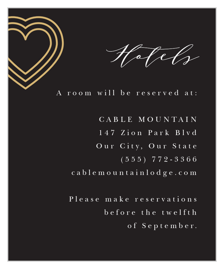 Modern Triple Hearts Accommodation Cards