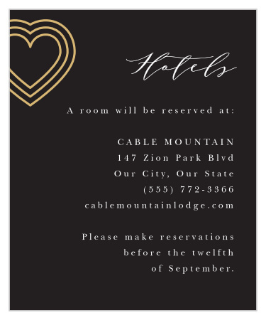 Modern Triple Hearts Accommodation Cards