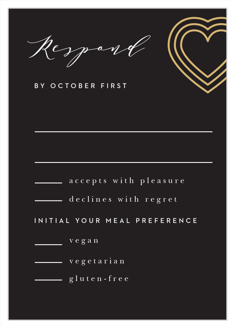 Modern Triple Hearts Response Cards