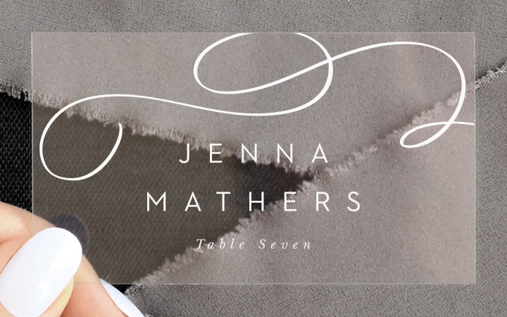 Bold Script Clear Place Cards
