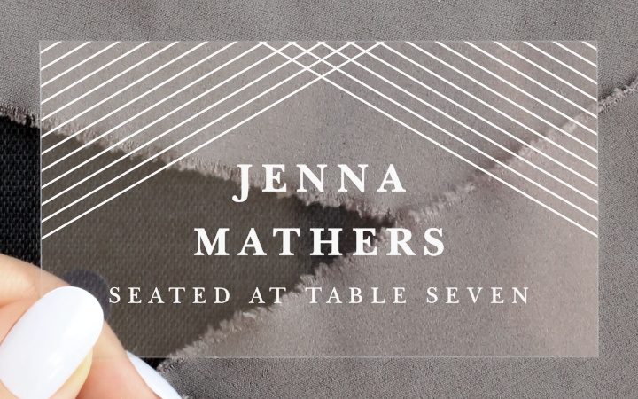 Modern Hexagon Clear Place Cards