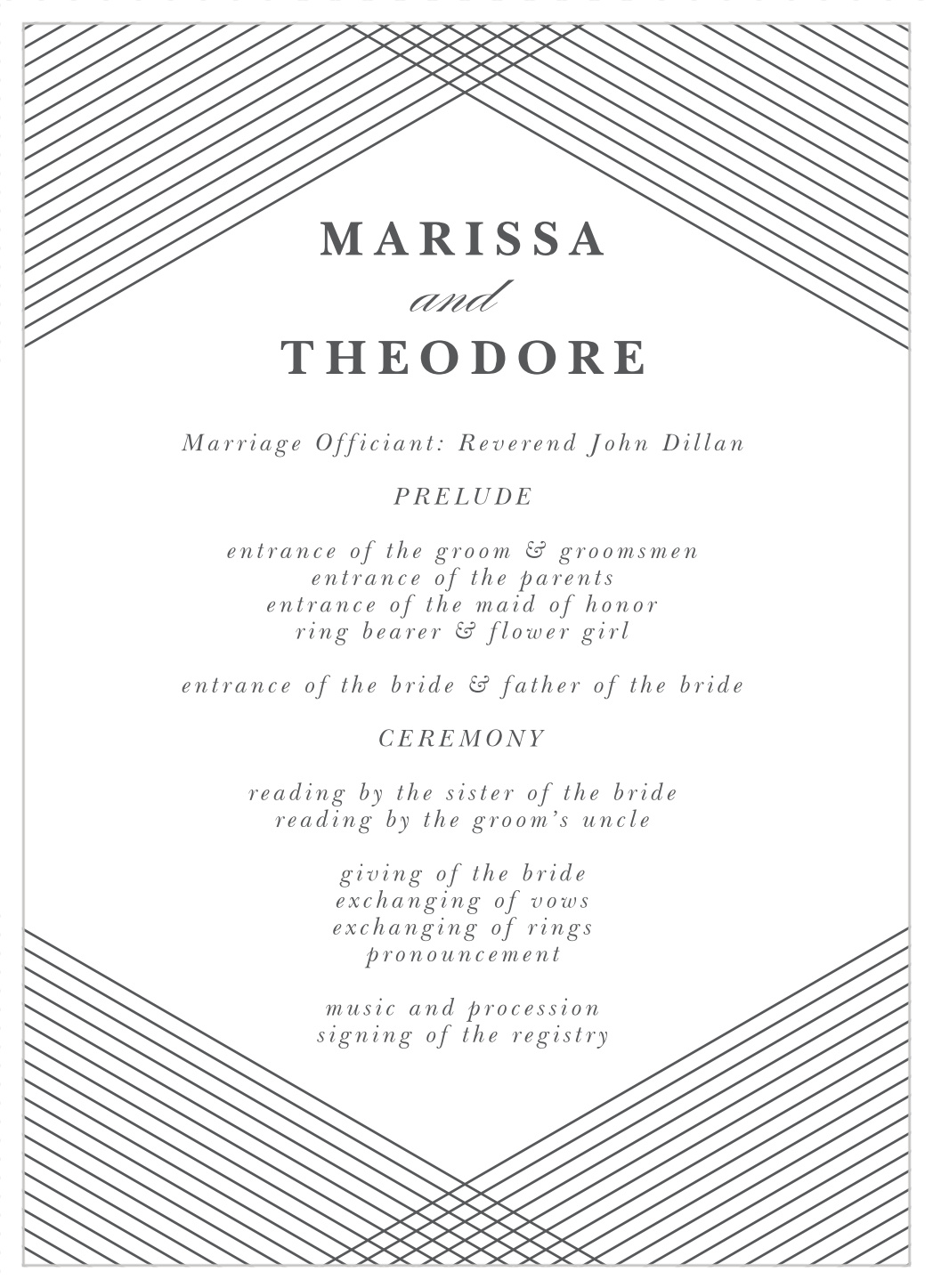 Modern Hexagon Wedding Programs