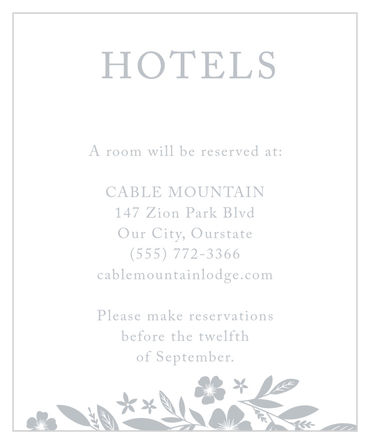 Sophisticated Border Accommodation Cards