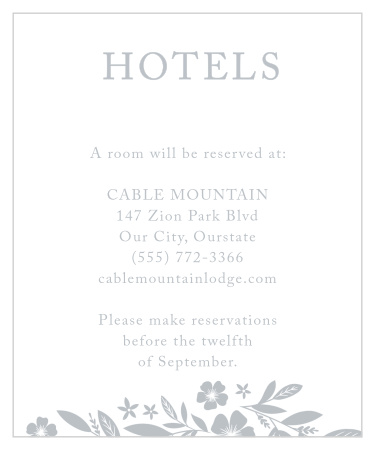 Sophisticated Border Accommodation Cards