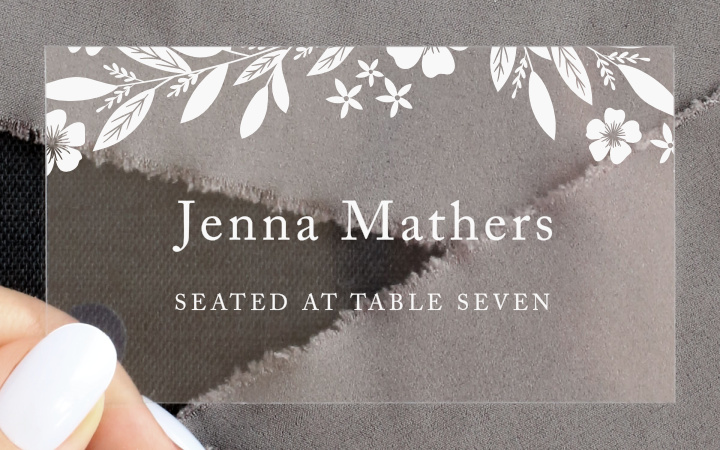 Sophisticated Border Clear Place Cards