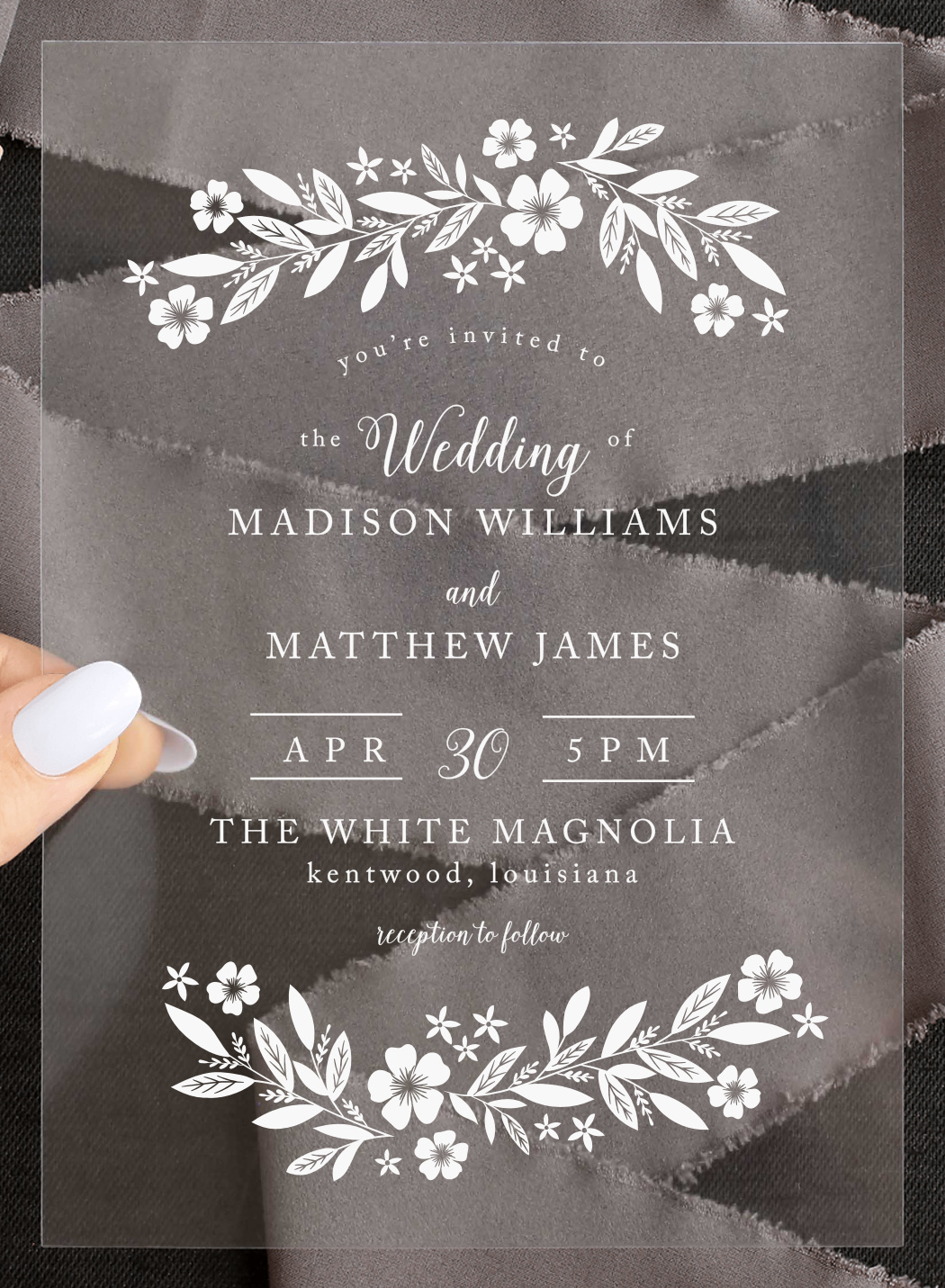 Sophisticated Border Clear Wedding Invitations