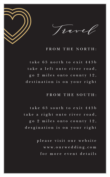 Modern Triple Hearts Direction Cards
