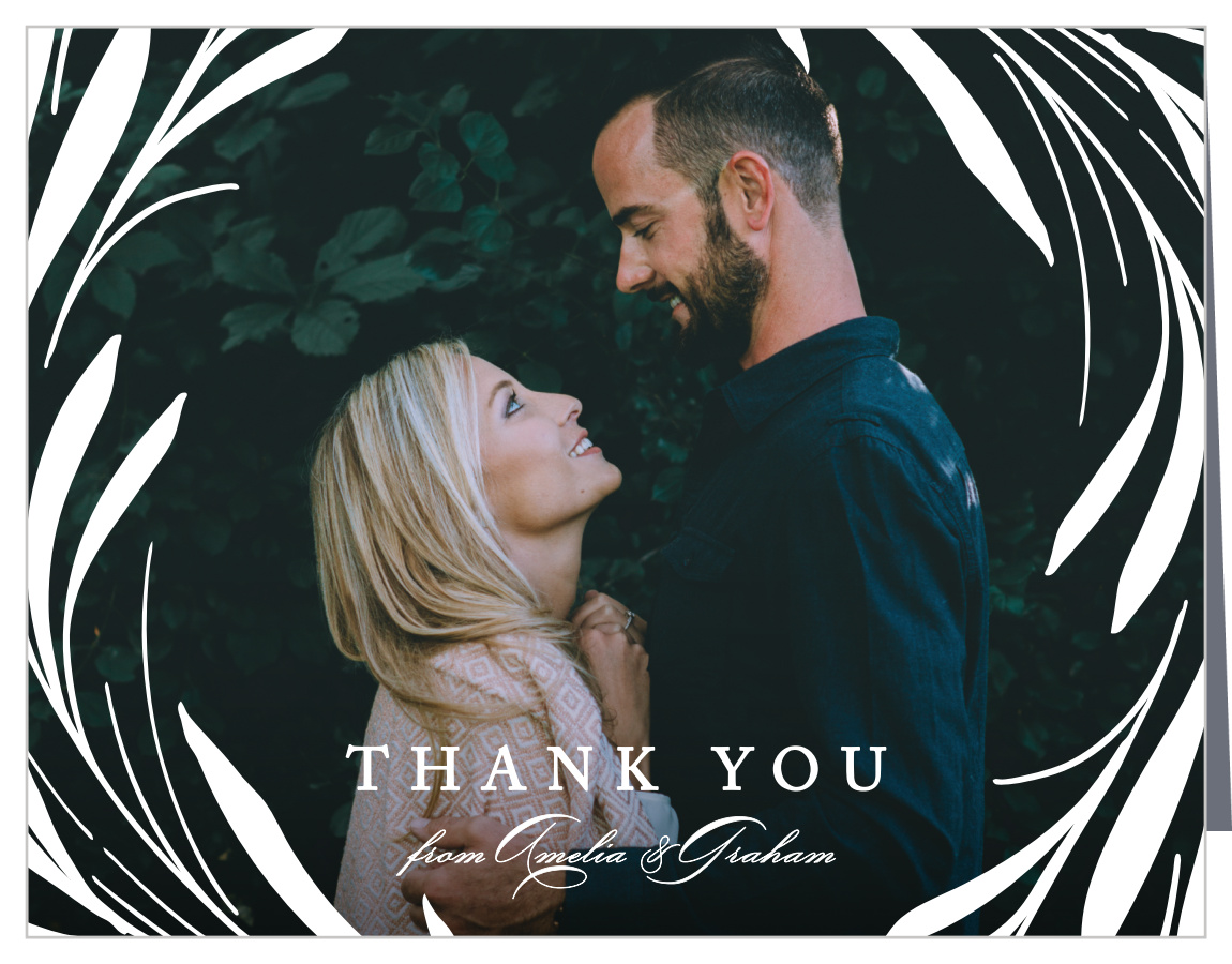 Swirling Wreath Wedding Thank You Cards