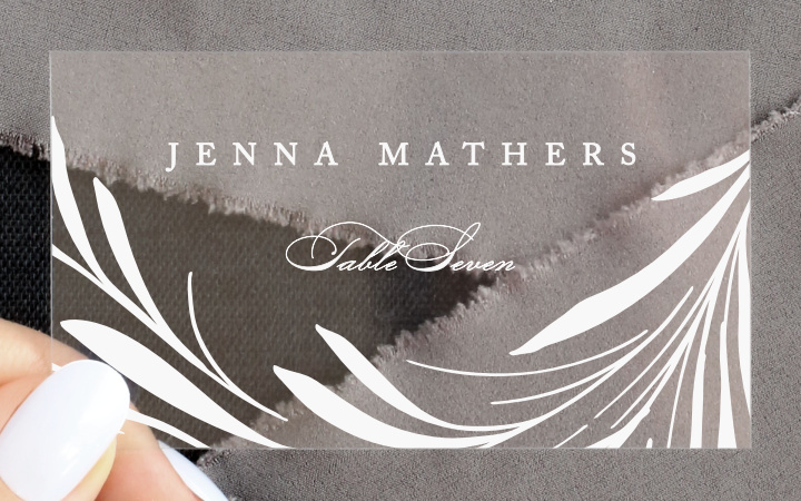 Swirling Wreath Clear Place Cards