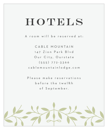 Laced in Laurels Accommodation Cards