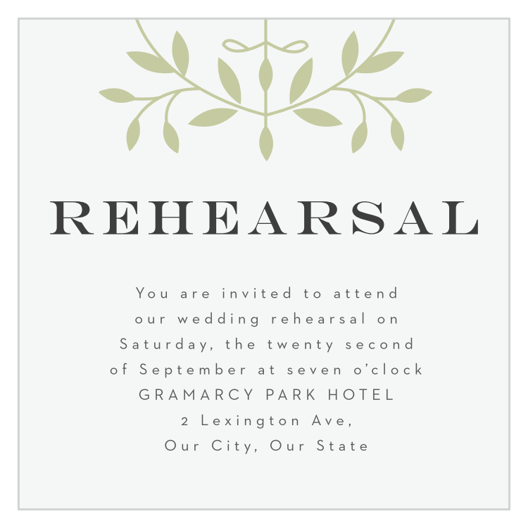 Laced in Laurels Rehearsal Cards
