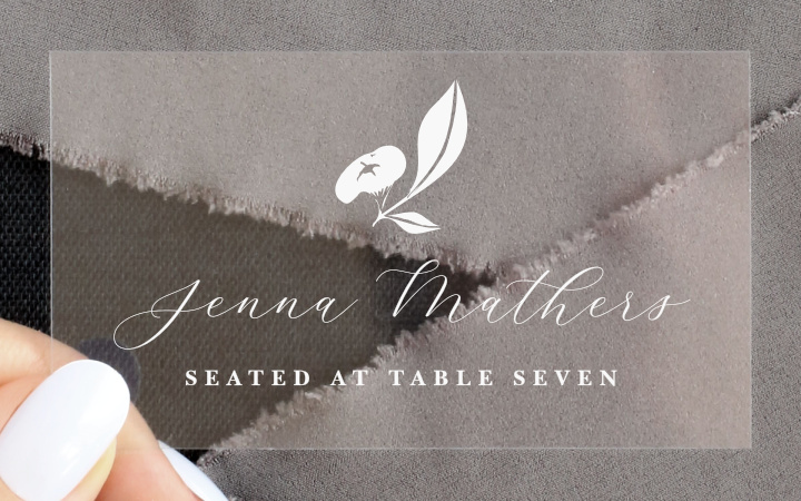 Graphic Wreath Clear Place Cards