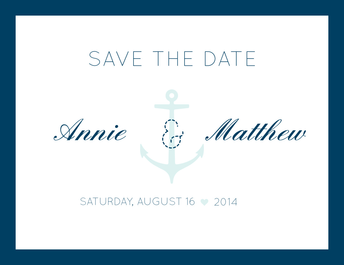 Nautical Anchor Save-the-Date Magnets