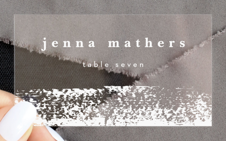 Brushstroke Corners Clear Place Cards