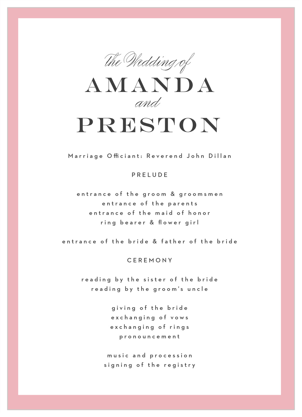 Botanical Burst Wedding Programs
