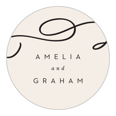 Bold Script Wedding Stickers