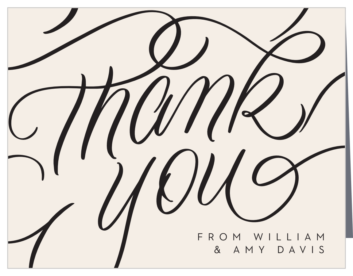 Bold Script Wedding Thank You Cards