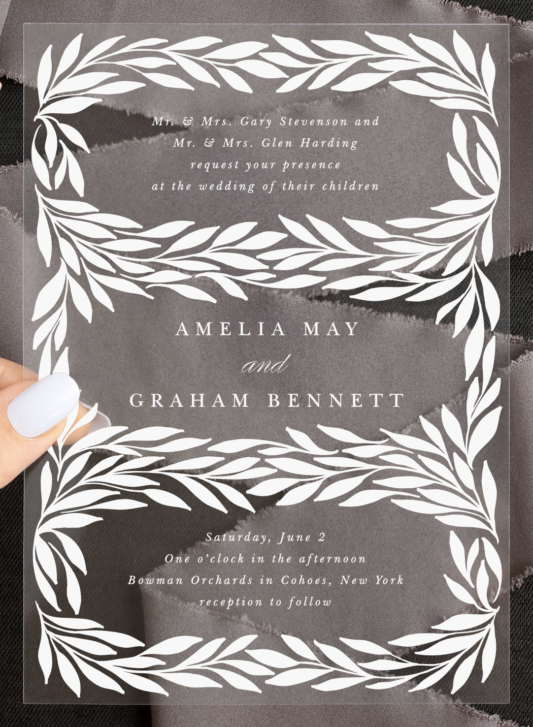 Trimmed Trifecta Clear Wedding Invitations