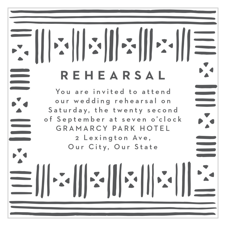 Stamped Mudcloth Rehearsal Cards