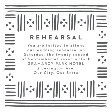 Stamped Mudcloth Rehearsal Cards