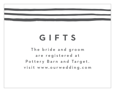 Share your wedding information in exotic style with our Stamped Mudcloth Registry Cards.