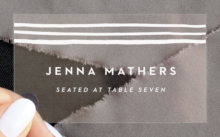 Stamped Mudcloth Clear Place Cards