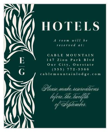 Garden Monogram Accommodation Cards
