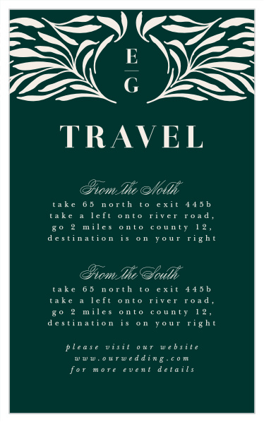 Garden Monogram Direction Cards