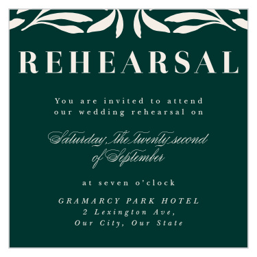 Garden Monogram Rehearsal Cards