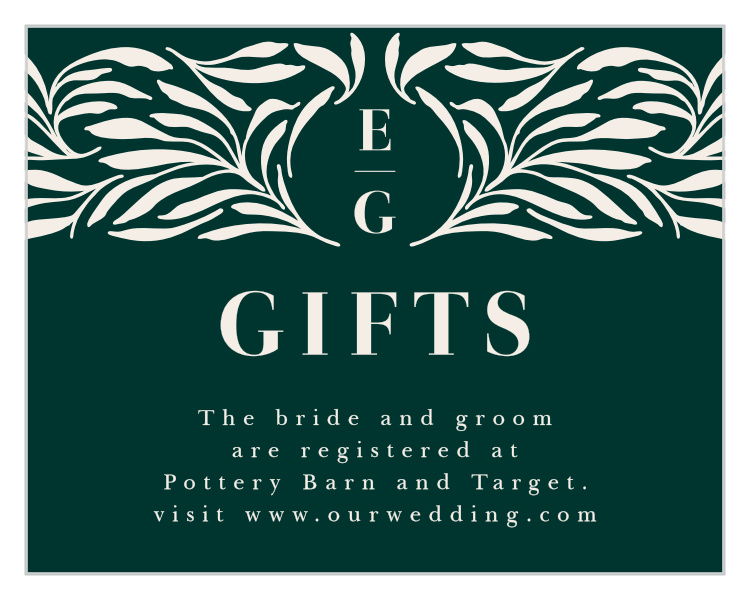 Garden Monogram Registry Cards