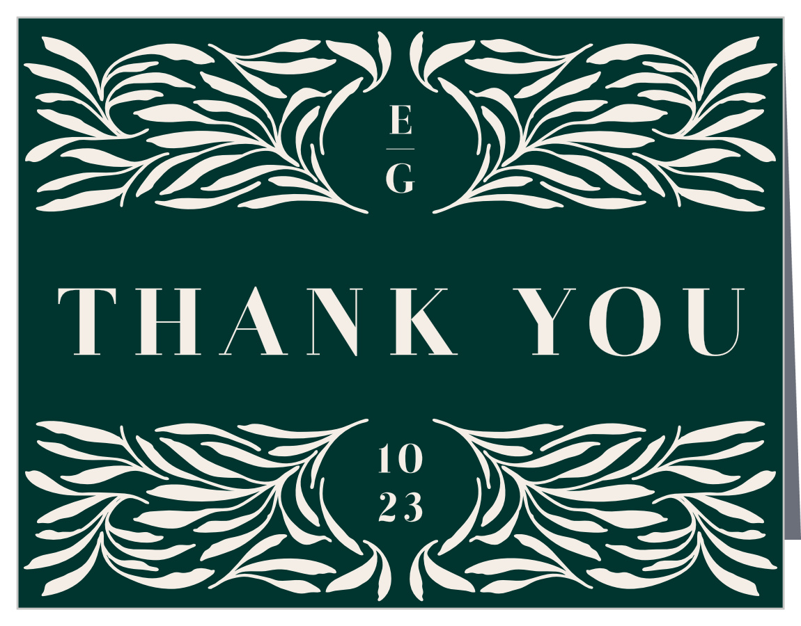 Garden Monogram Wedding Thank You Cards