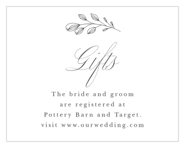 Share your wedding information with timeless style with our Rustic Botanicals Registry Cards. 