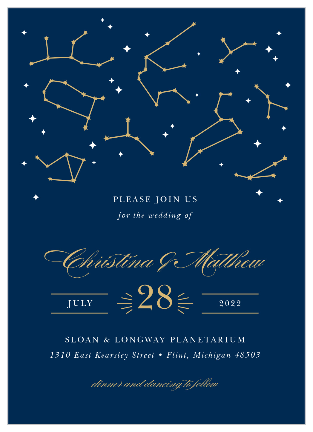 Classic Constellation Foil Wedding Invitations