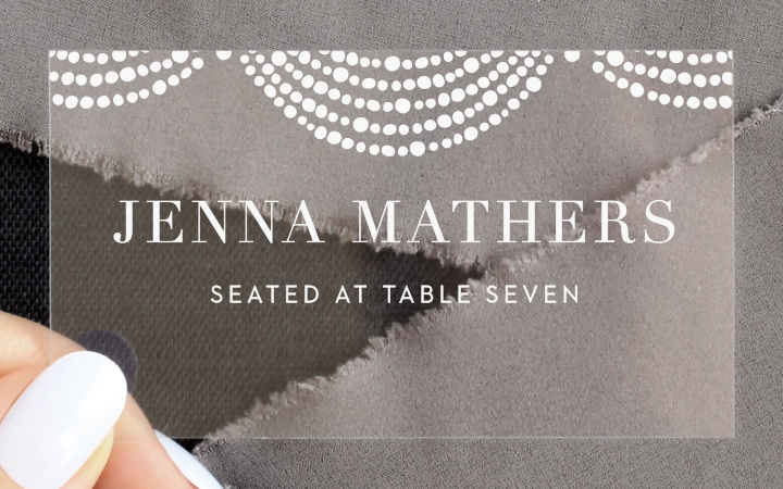 Dotted Border Clear Place Cards