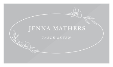 Floral Nuptials Clear Place Cards