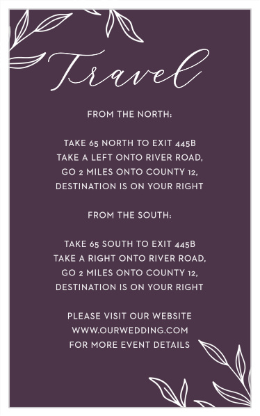 Floral Nuptials Direction Cards