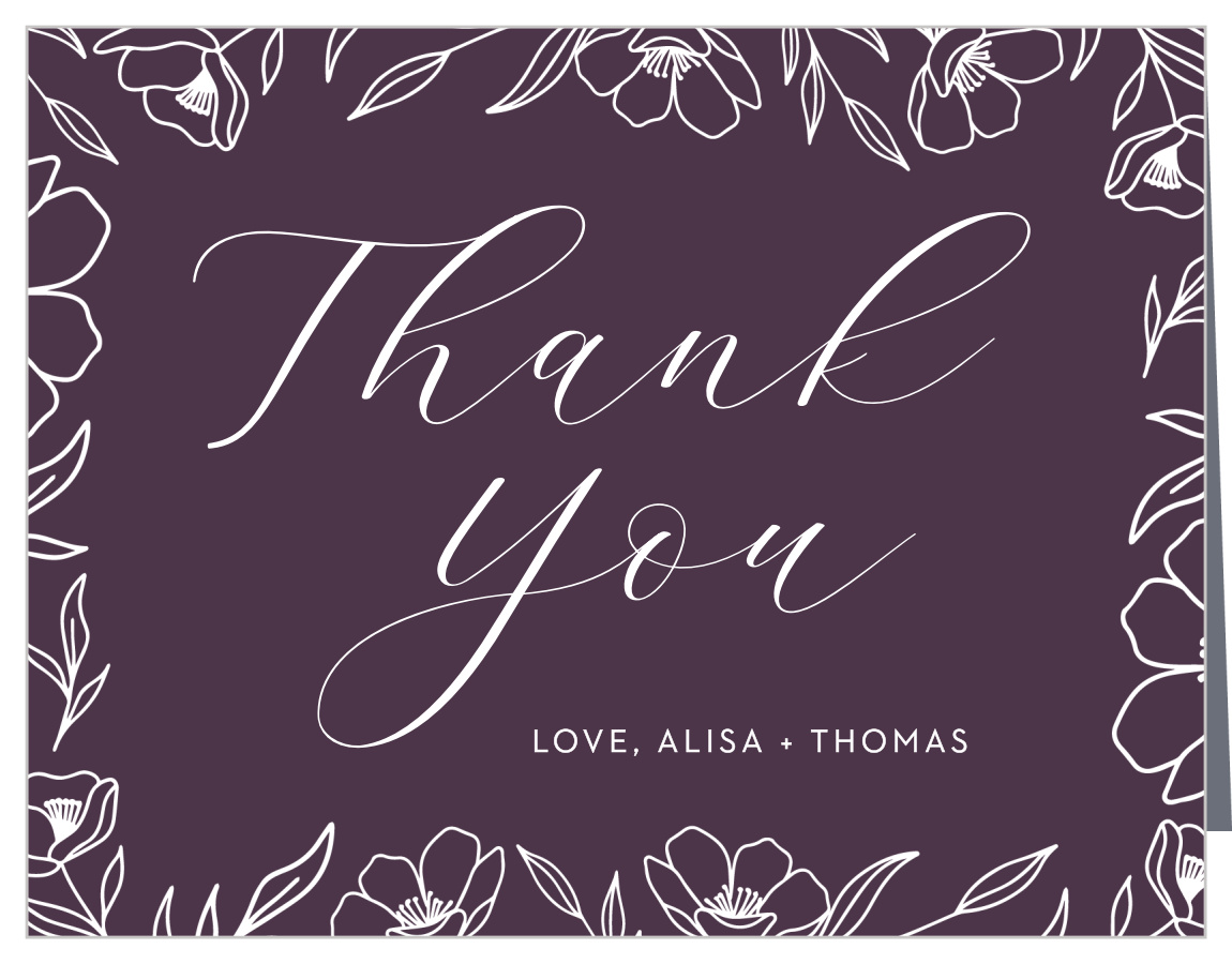 Floral Nuptials Wedding Thank You Cards