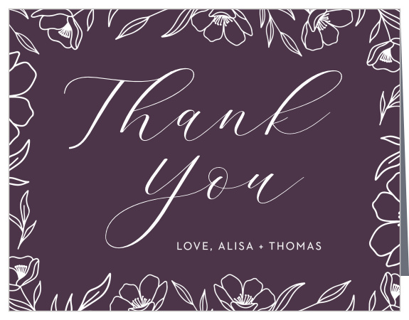 Floral Nuptials Wedding Thank You Cards