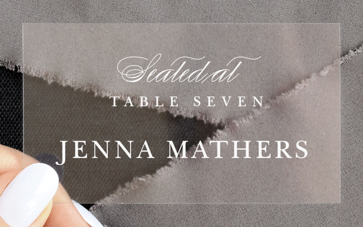 Classic Type Clear Place Cards