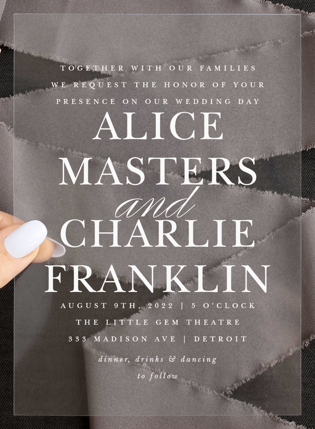 Classic Type Clear Wedding Invitations